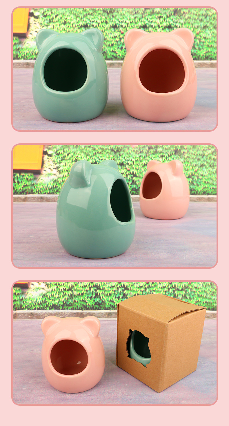 仓鼠陶瓷窝大号仓鼠夏季降温屋瓷屋消暑窝仓鼠清凉屋仓鼠猫头瓷窝