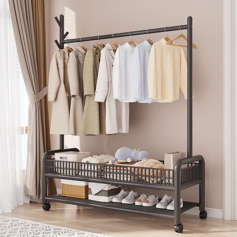 Clothes Hanger Indoor Floor Household Hangers Dormitory Clothing Rod Simple Balcony Air Clothes Coat Rack Multi-Layer