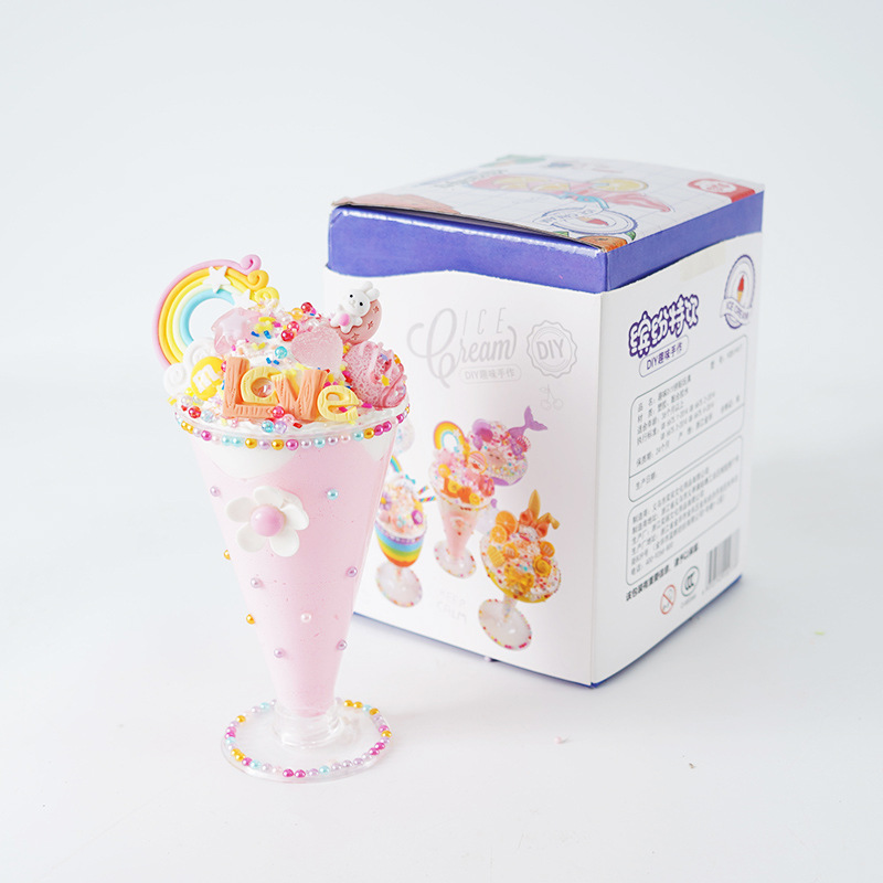 Children's Handmade DIY Cream Glue Ice Cream Cup Material Package Simulation Dessert Super Light Brickearth Educational Toys