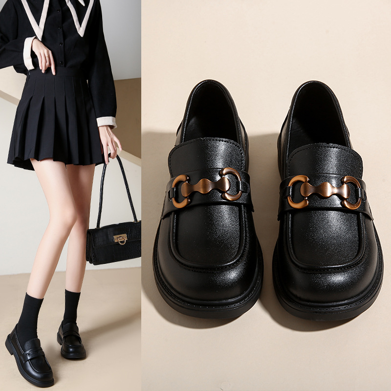 春秋新款韩版低跟英伦jk小皮鞋女学生时尚休闲软皮 cosplay女单鞋