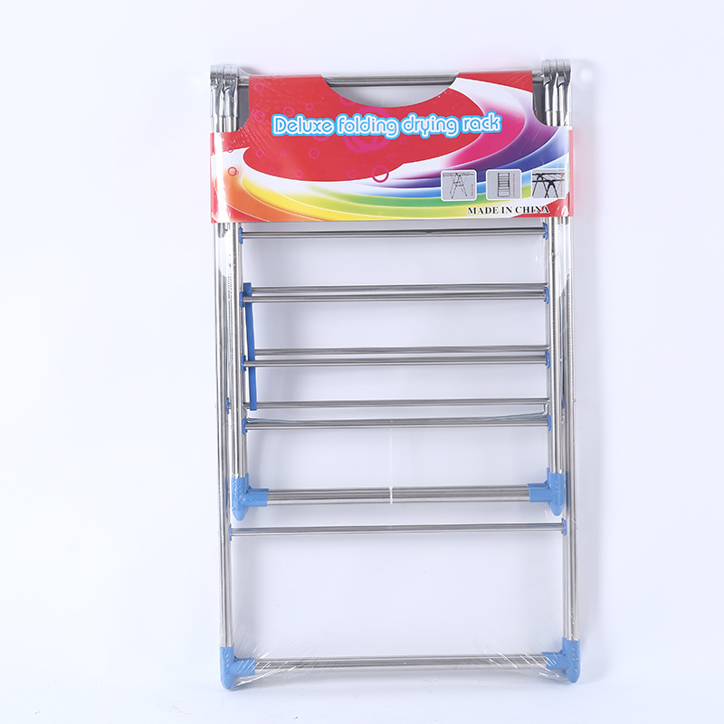 Floor Clothes Hanger 22b Wing-Shaped Home Indoor and Outdoor Balcony Stainless Steel Laundry Rack Wholesale