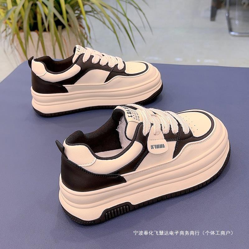 女款小白鞋女厚底增高女鞋真皮松糕鞋板鞋2024新款鞋子百搭休闲鞋