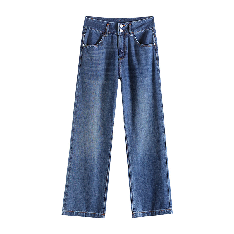 Hey + Jeans Narrow Lyocell Denim Wide-Leg Pants for Women 2023 New High Waist Slimming Draping Thin Mop Pants
