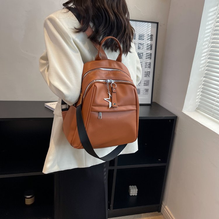 Korean Style Backpack Women's 2022 New Fashion All-Match Commuter Women's Backpack Casual Western Style Crossbody Travel Bag