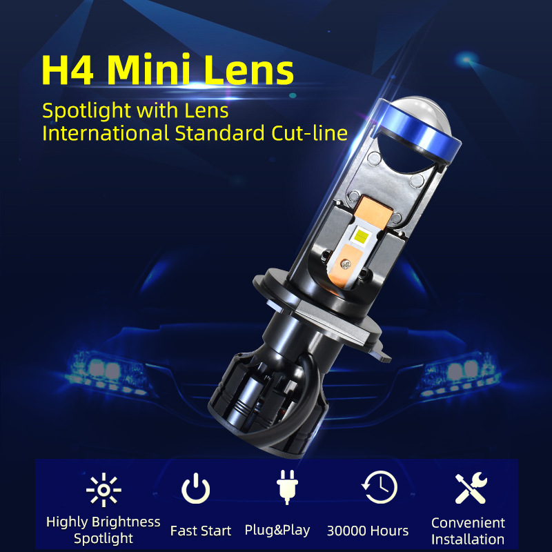New P5h4led Lamp Far and near Integrated Dual Lens Y6h7led Headlight Tangent Lens Motorcycle LED Headlight
