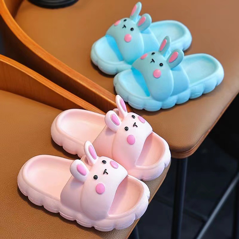 2023 New Children's Slippers Summer Boys and Girls Cute Fashion Cartoon Outerwear Rabbit Home Thick-Soled Non-Slip