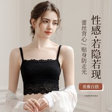 抹胸防走光内搭蕾丝裹胸白色美背吊带内衣女夏季薄款打底背心短款