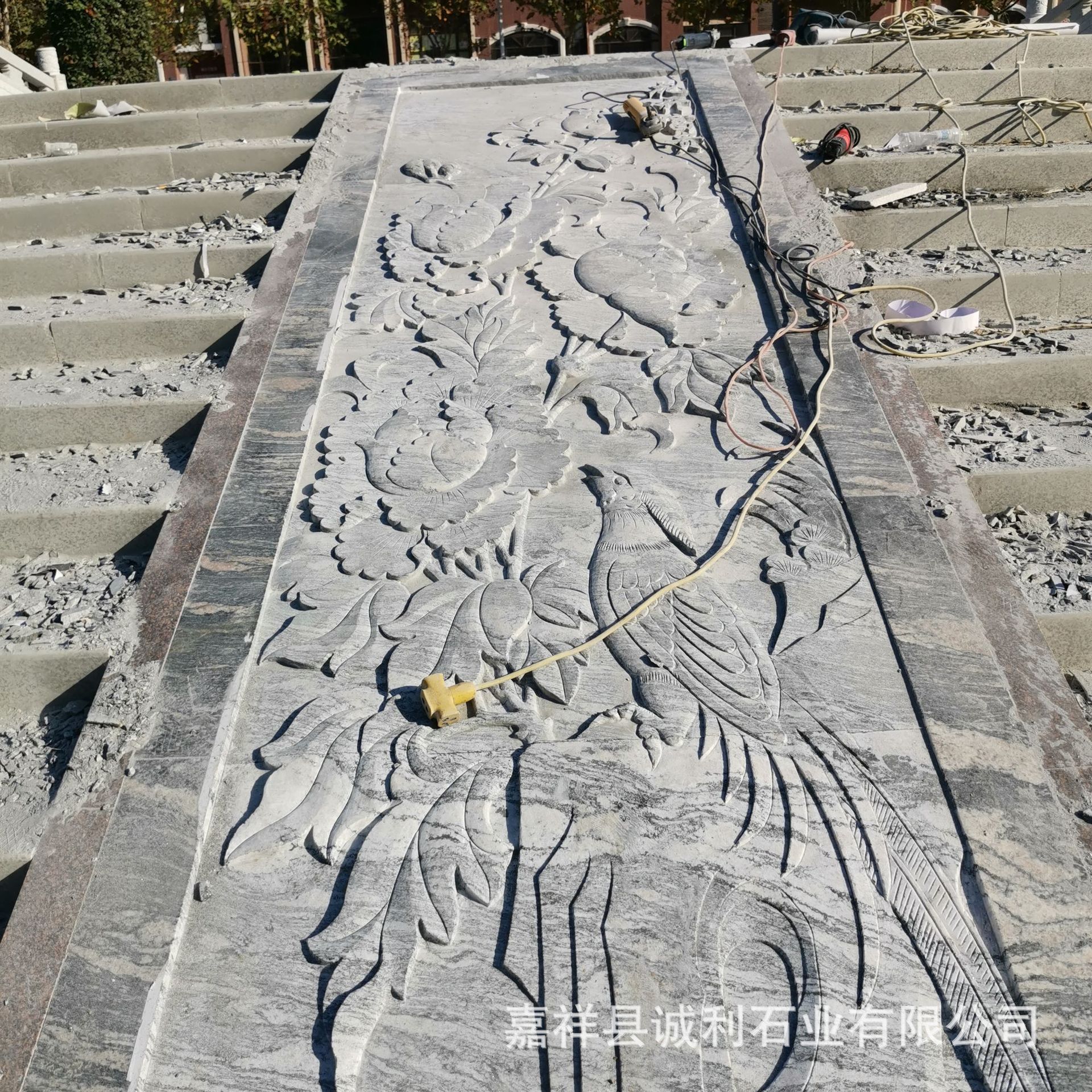 石雕壁画厂家 广场浮雕人物壁画地雕 校园文化墙 九龙深雕御道