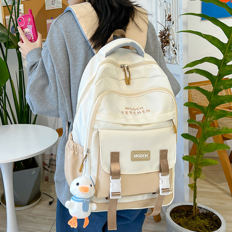 Schoolbag Female Middle School Student Lightweight Simple Large Capacity Backpack High School Student College Students' Backpack Japanese Ins Girl