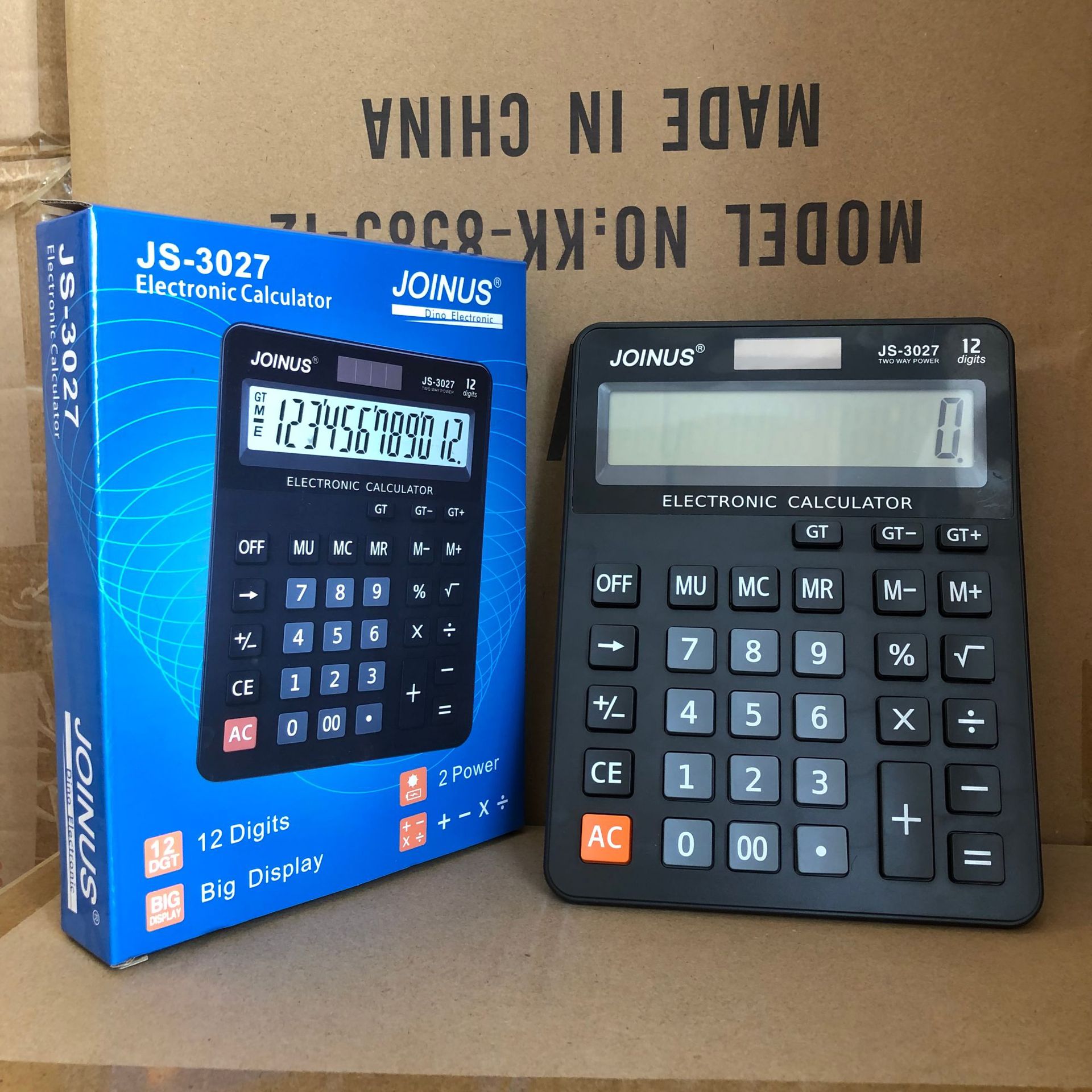 joinus众成太阳能双电源计算器超大号财务会计商务专用连加计算机