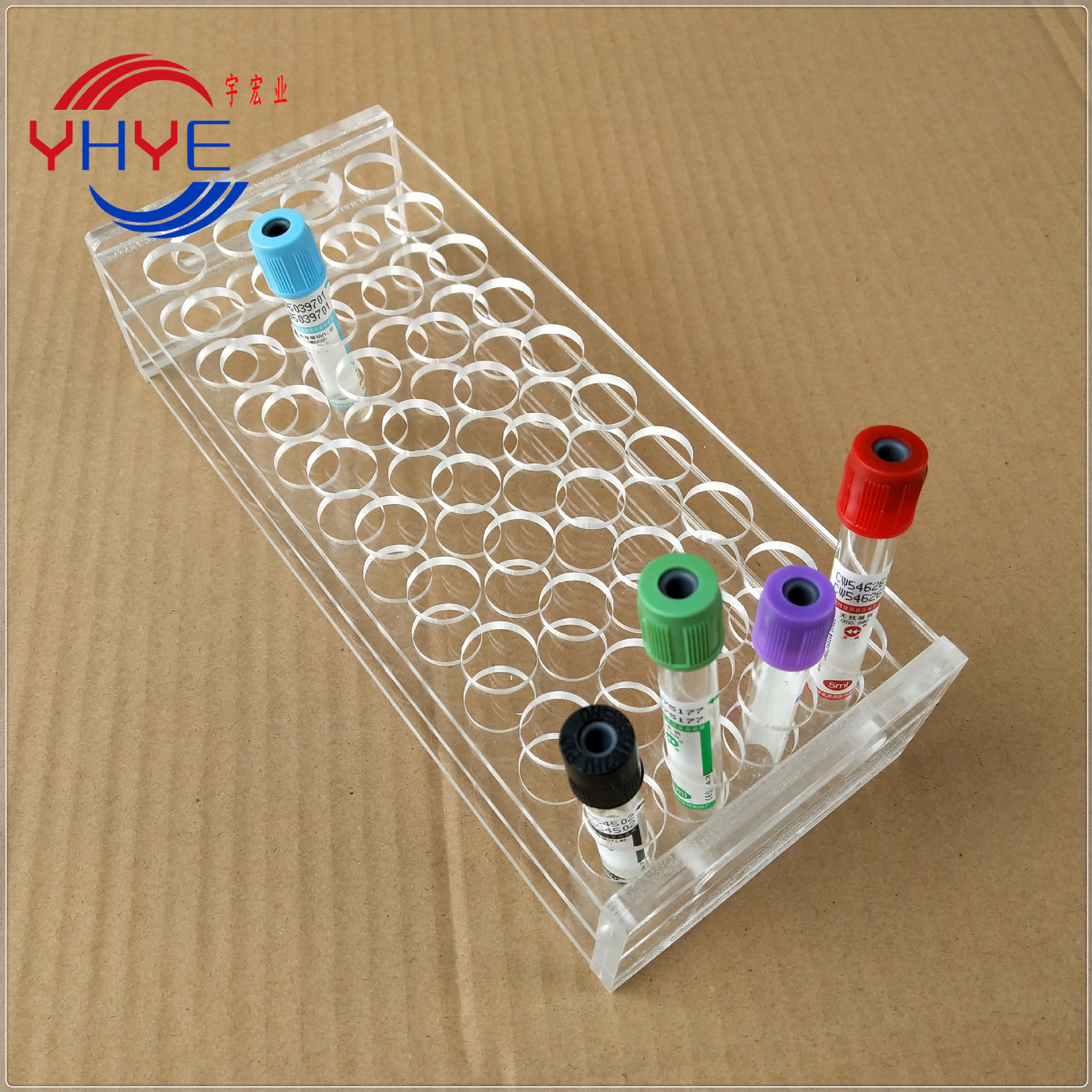 有机玻璃核酸检测试管架采血管架透明亚克力塑料试管架4050孔