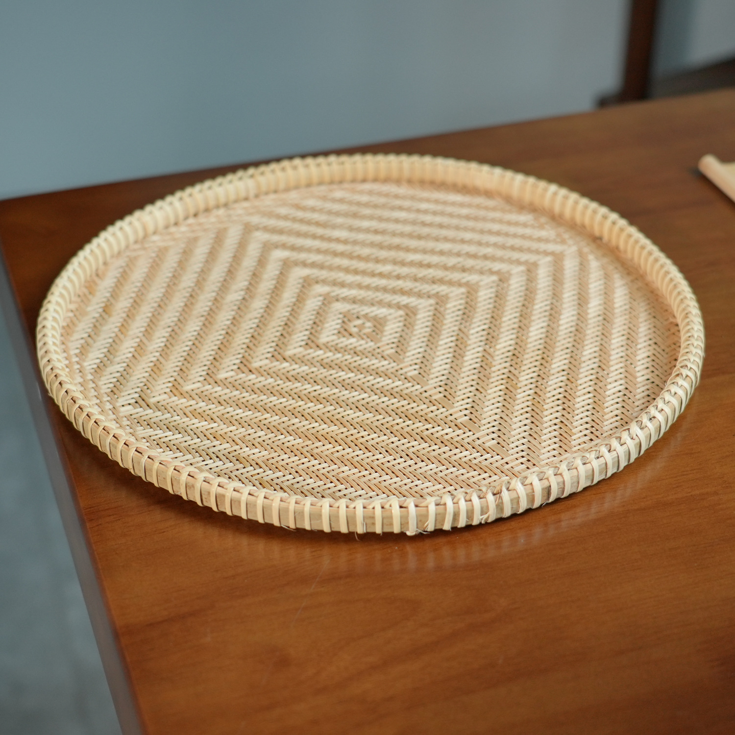 竹编食物果盘餐具沥水篮子筛盘家用晾晒收纳盘 农家簸箕民宿装饰