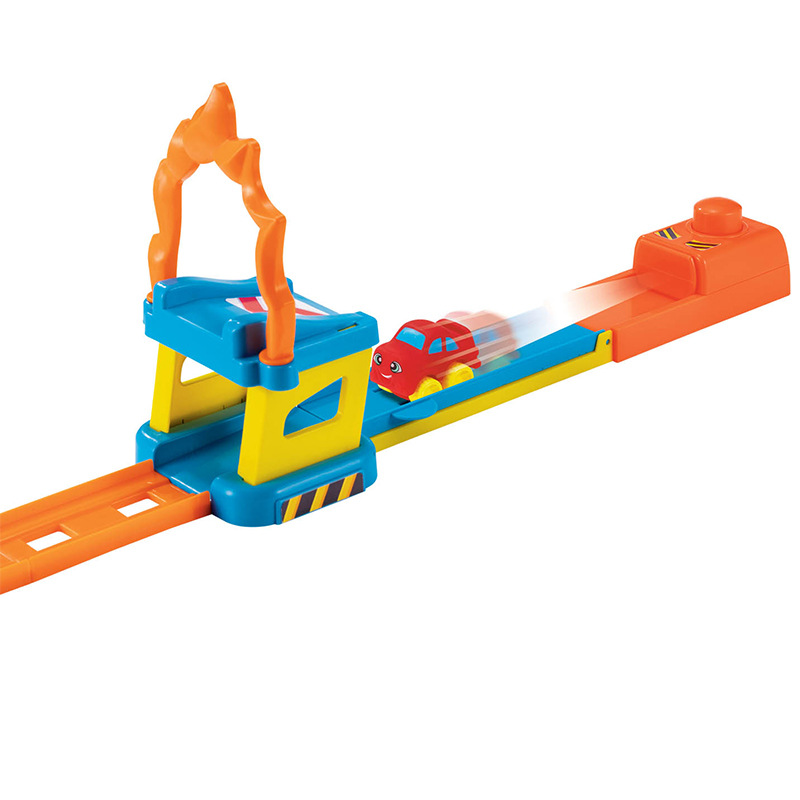 跨境外贸儿童过山车玩具手动按扭发射冲关玩具跳跃交通指示牌配件