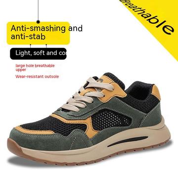 劳保鞋跨境透气安全鞋smash and puncture resistant work shoes