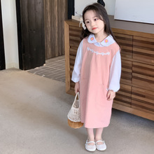 韩国女童装时髦洋气套装2024春季新款小女孩刺绣衬衫背心裙两件套