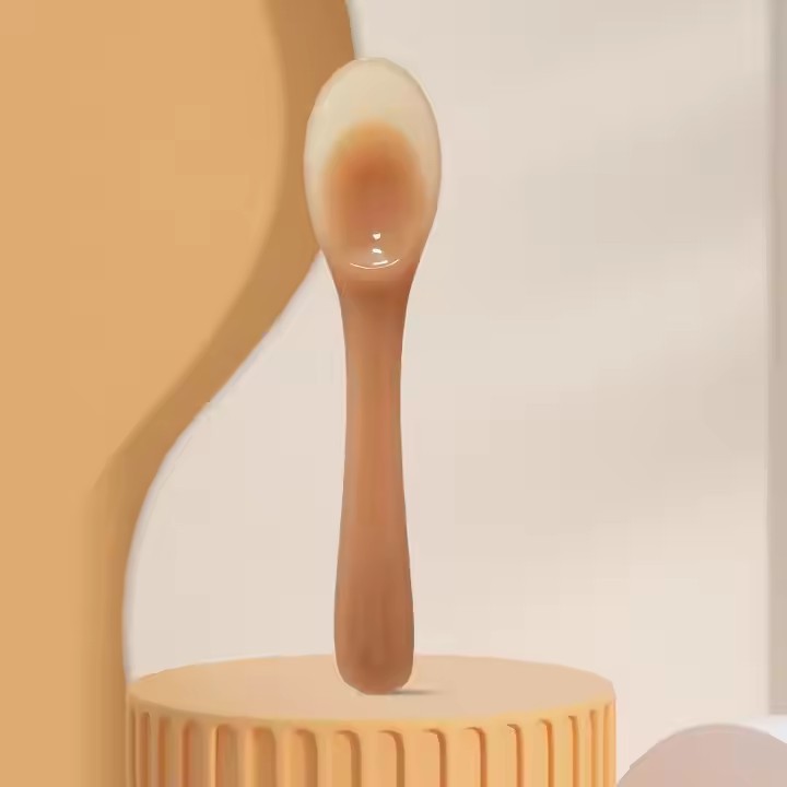 newborn silicone soft spoon baby spoon soft spoon head solid food spoon water feeding spoon baby spoon