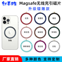 适用苹果手机支架无线充电器配件magsafe引磁片彩色圆环铁片批发