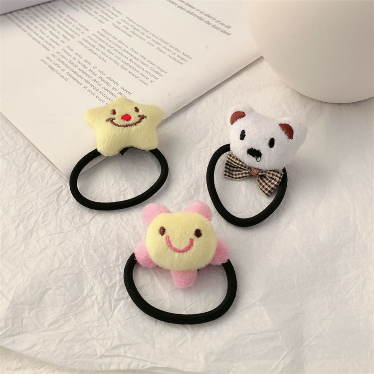 Autumn and Winter Plush Fruit Strawberry Pineapple Rubber Band Hair Rope Korean Online Influencer Cute Bear Plush Hair Ring Headband Hair Accessories