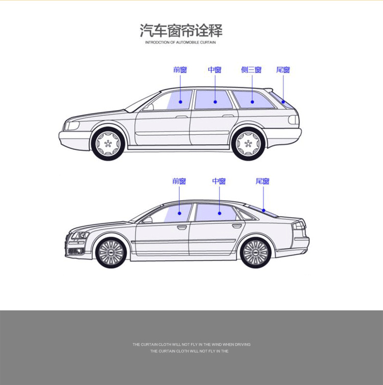 Suitable for Buick old luzun middle style fat head Fish New GL8 business car curtain sunshade curtain up and down double