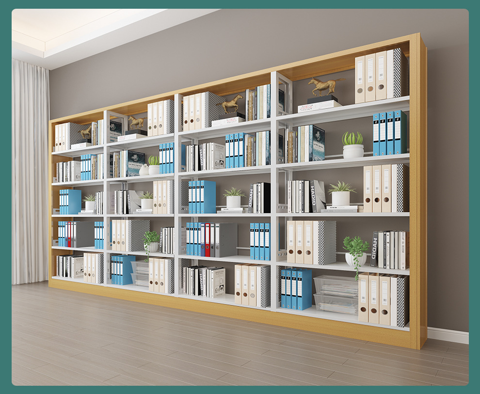 钢制书架家用儿童书架图书馆书店学校阅览室专用单双面书柜档案架