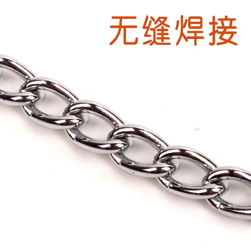 Factory Direct Sales Metal Dog Chain Iron Chain One Drag Two Double-Ended Traction Rope Two in One Small and Medium Dogs Pet Traction Rope