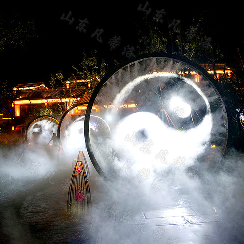 网红水雾门 不锈钢 雾化门 景区商用互动 唯美梦幻道具工厂直发