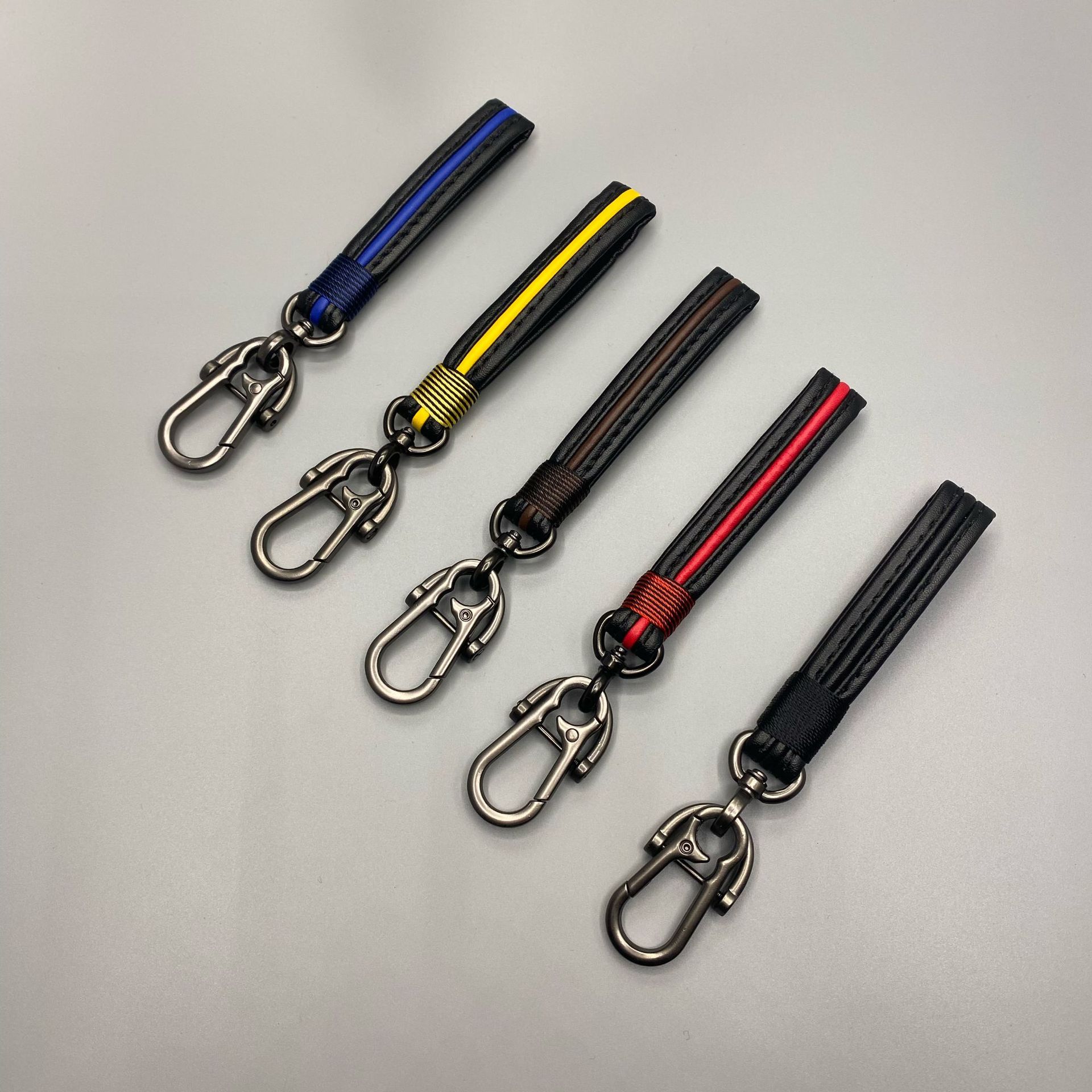 手工编织绳汽车钥匙扣创意绕线撞色尼龙绳男女腰挂钥匙链挂件批发