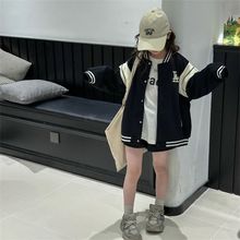 女童外套2023春秋新款儿童秋装韩版棒球服中大童洋气运动夹克上衣