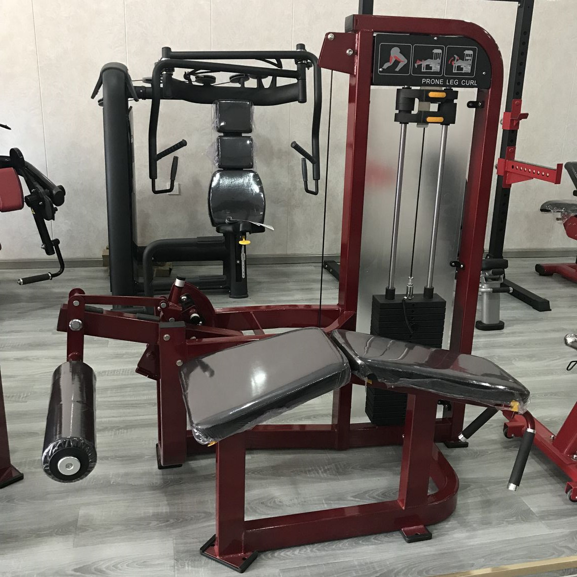 工厂直供 大腿屈伸训练器 俯卧曲腿坐式伸腿商用插片力量健身器材