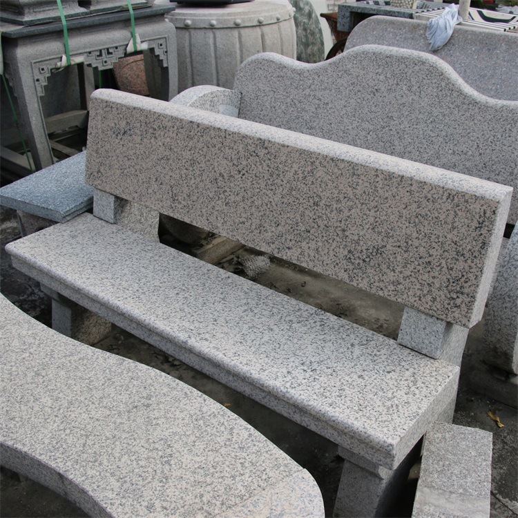 花岗岩条凳靠背椅长石凳石椅户外靠椅庭院公园广场纳凉亭石桌椅