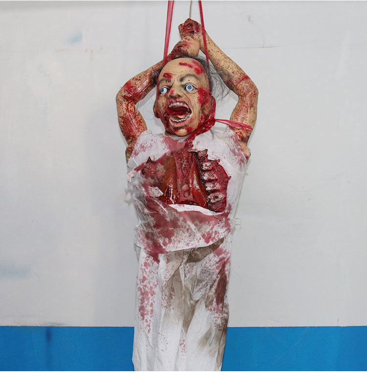 恐怖男吊死鬼屋气氛布置恐怖道剧本推理场景布置装饰道具万圣节