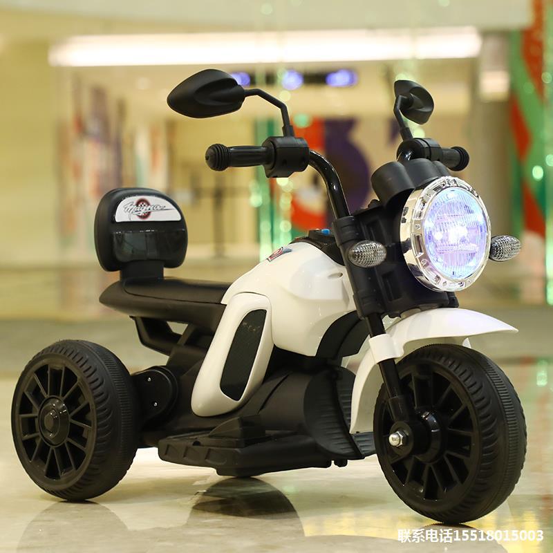 大号儿童三轮车迷你四季脚踏板童年无线出门男宝宝电动摩托车蓝色