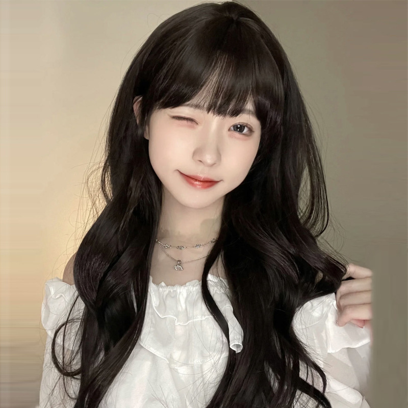 假发女长发长卷发日常大波浪慵懒空气刘海甜美仿真lolita全头套