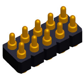 永探10pin折弯弹簧针连接器平板电脑pogopin信号针大电流充电针