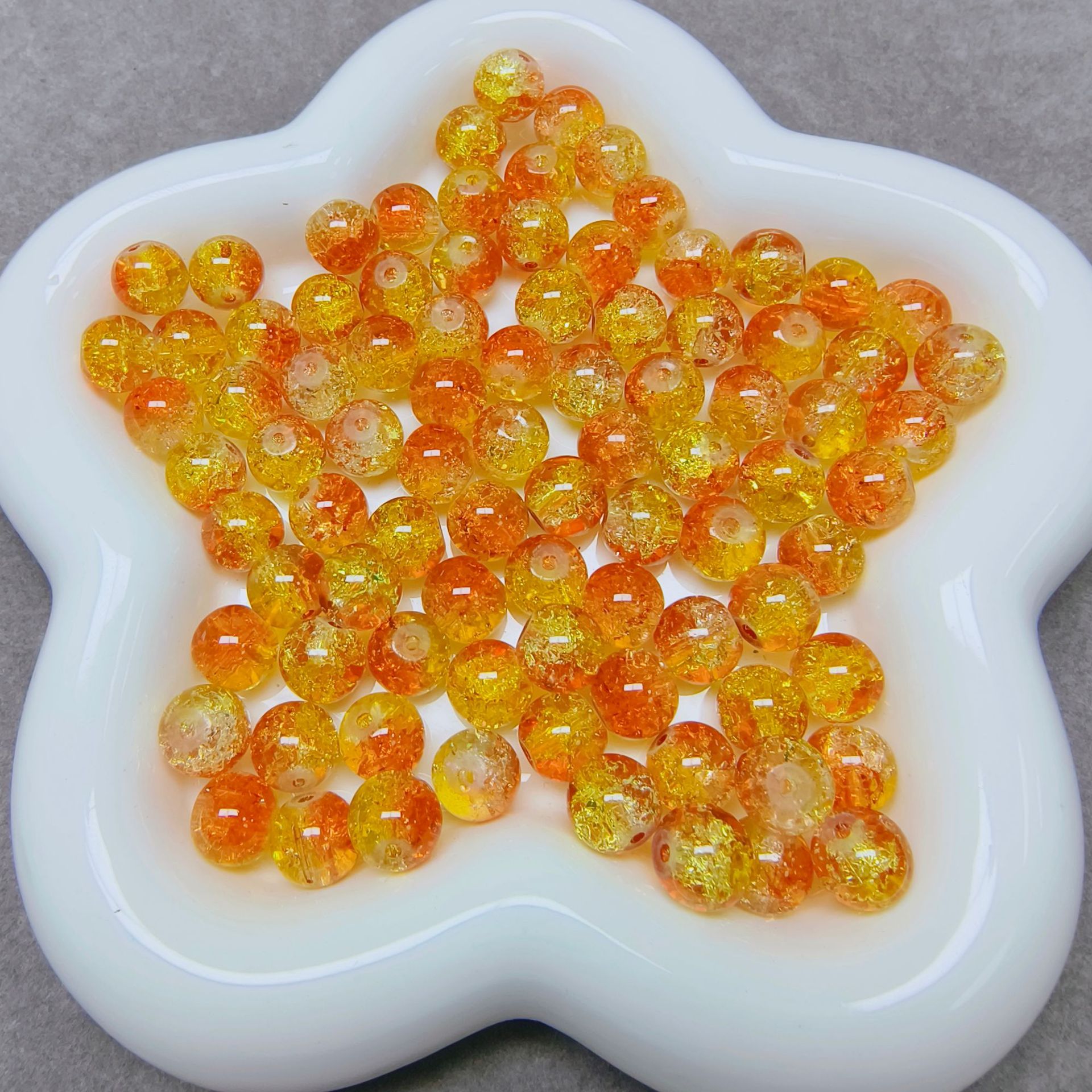 卡10mm双色爆花珠珠琉璃珠散珠批发 diy手工手链项链毛衣链串珠材