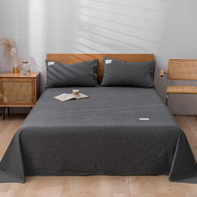 日式水洗棉床单单件床笠纯色床罩1.2米1.5学生宿舍单双人被单批发
