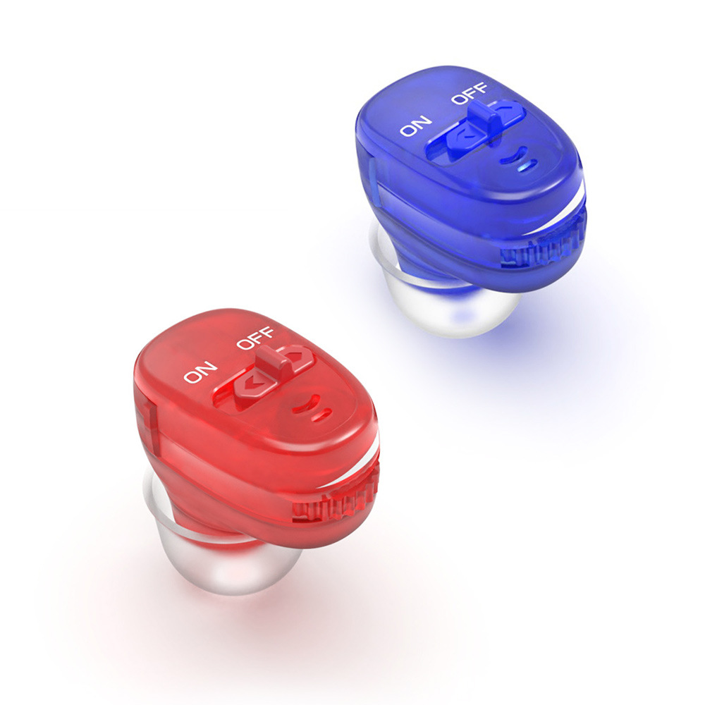 外贸跨境 红蓝款耳道迷你型数字入耳式ite耳内式助听器扩音器集音