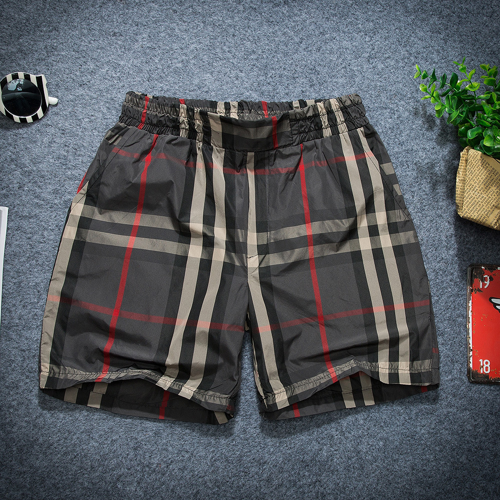 夏季新款短裤男潮流抖音同款格子三分短裤情侣男士裤子夏季休闲裤