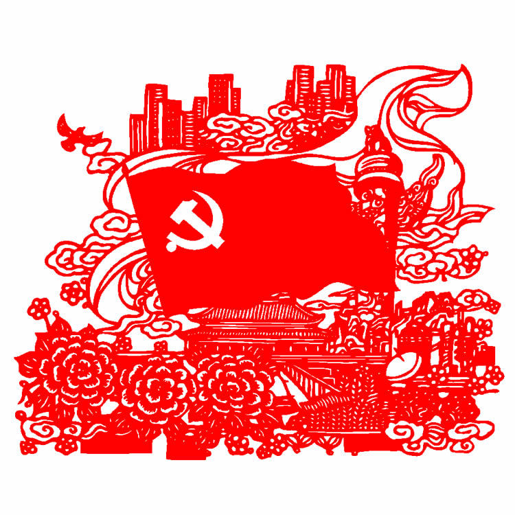 g204爱国文化墙背景墙宣纸剪纸天安门学校教室墙贴画刻纸刻画成品