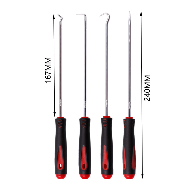 4-Piece Oil Seal Screwdriver Set Pull Hook Oil Seal Screwdriver Puller Disassembly Hook Tire Repair Auto Protection Tool