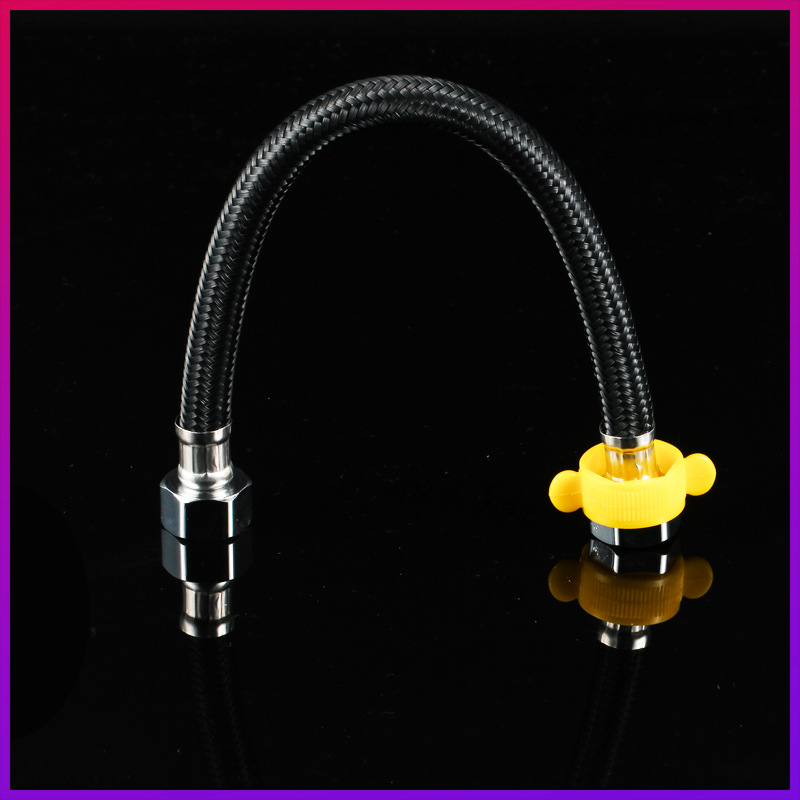 4分dn15双头304不锈钢丝尼龙丝编织软管热水器马桶混水阀进出水管