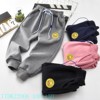 Yellow duck trousers Plush Chinese child men and women neutral Korean Edition grey leisure time motion trousers Cartoon Warm pants