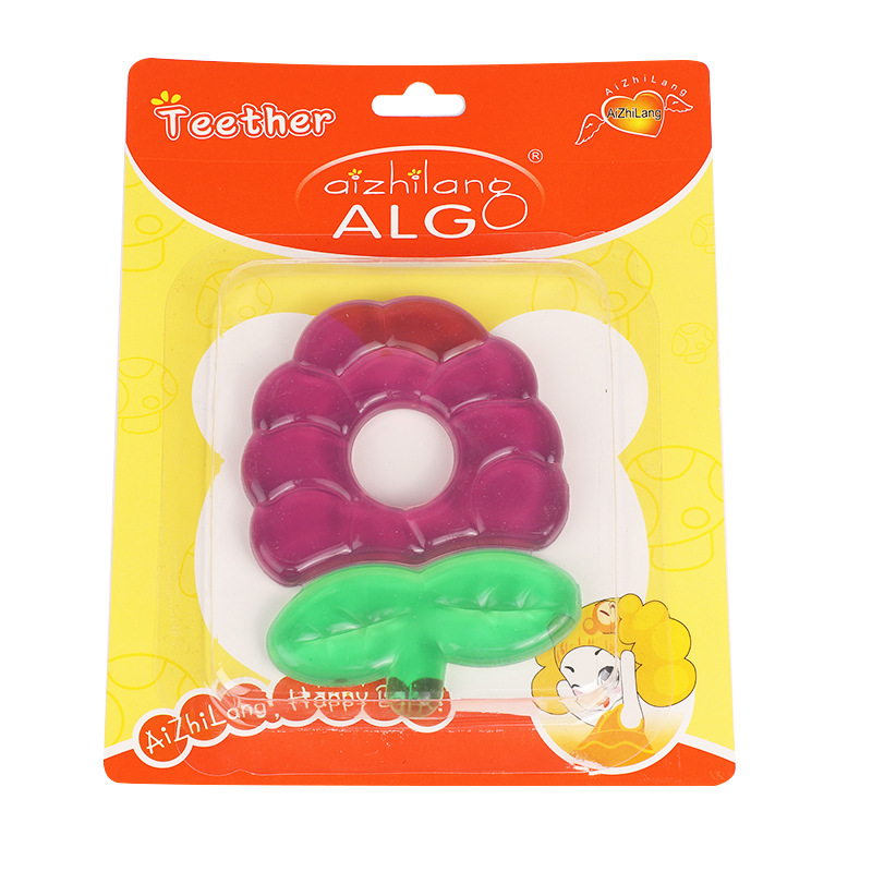 ALG Fruit-Shaped Infant Two-Toned Water Injection Teether Oral Training Bite Glue Baby Molar Comfort Toy