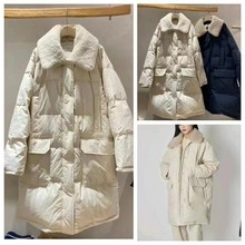【勿拍】韩国东大门Bruni冬季新款大兜可以拆卸羊毛羽绒服