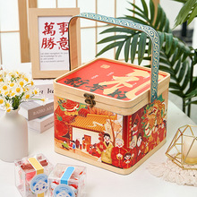 2024中国风竹编年货包装盒烘焙过年春节手提酒店新年送礼品空盒子