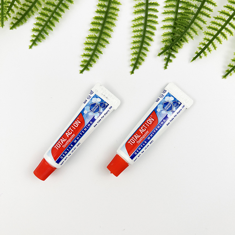 传效totalaction一次性小牙膏22年新款3g6g英文版本酒店民宿旅馆