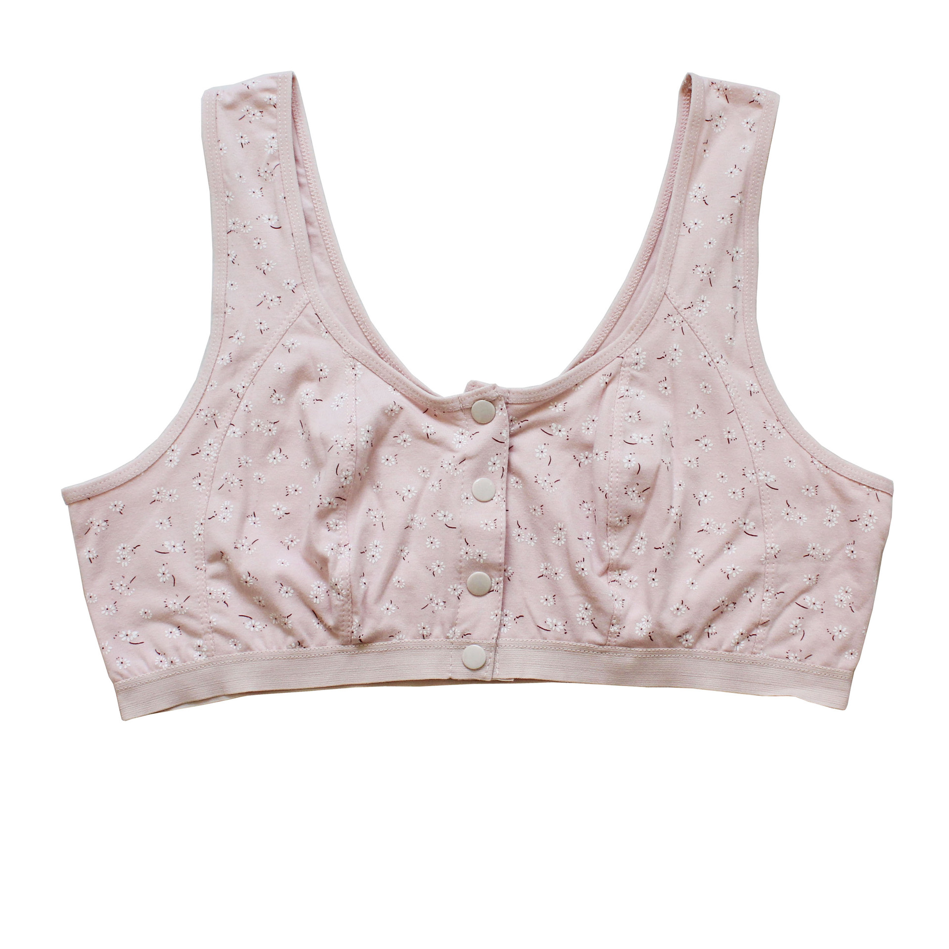 中老年女士莱卡棉前开扣文胸 哺乳文胸大码内衣无钢圈背心式薄款