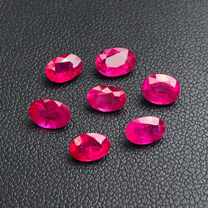 天然彩宝戒面缅甸鸽血红宝石裸石椭圆水滴形戒指吊坠耳钉05珠宝首