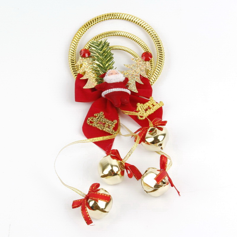 Christmas Decoration Accessories Plastic Plating Three Rings Iron Cross Bell String Christmas Tree Pendant Wholesale