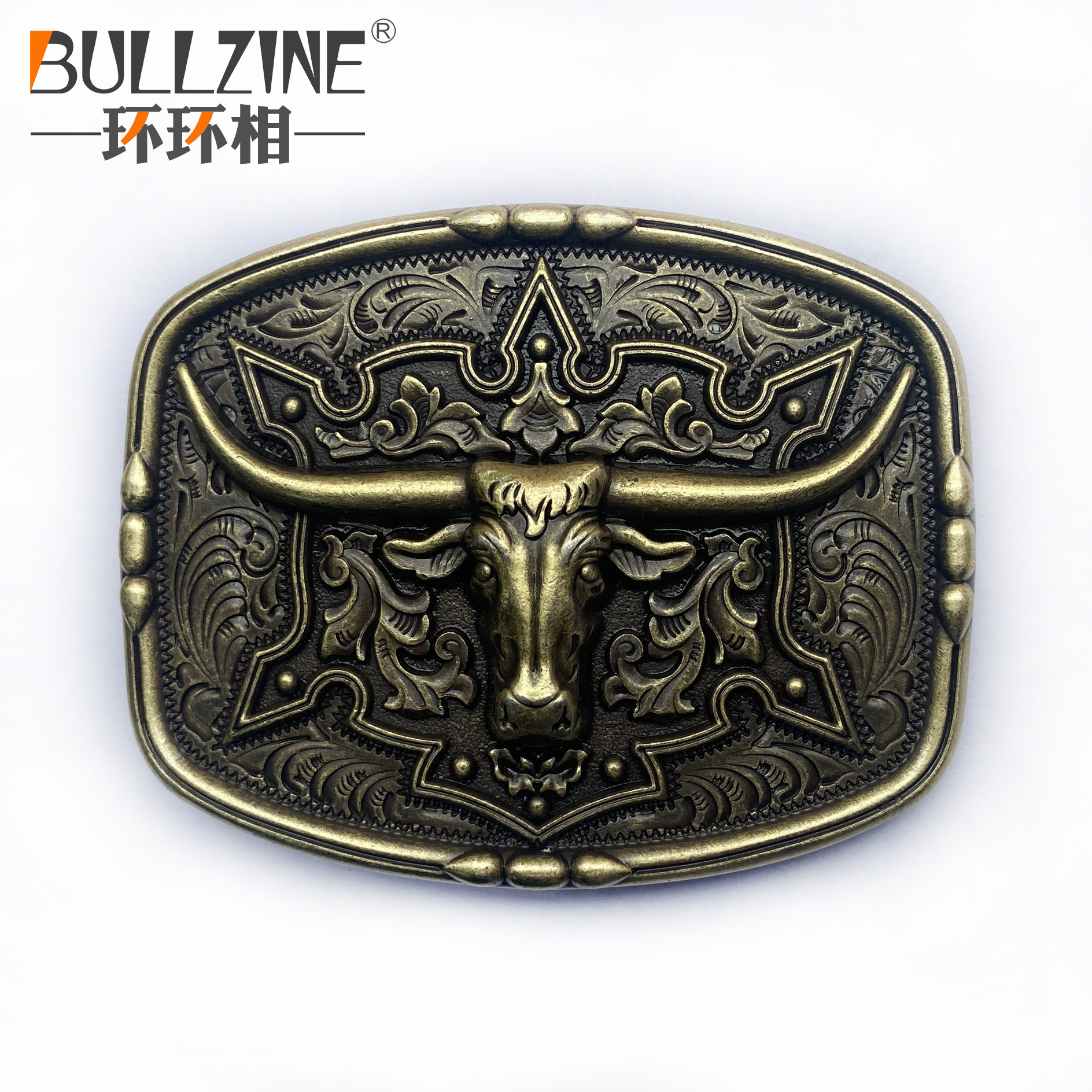 bullzine 锌合金牛头皮带扣03752